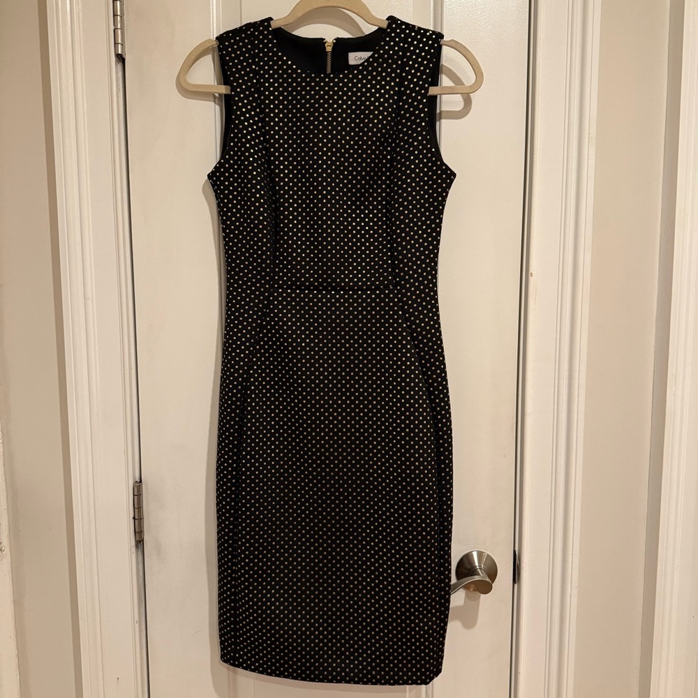 Black and Gold Polka Dot Dress